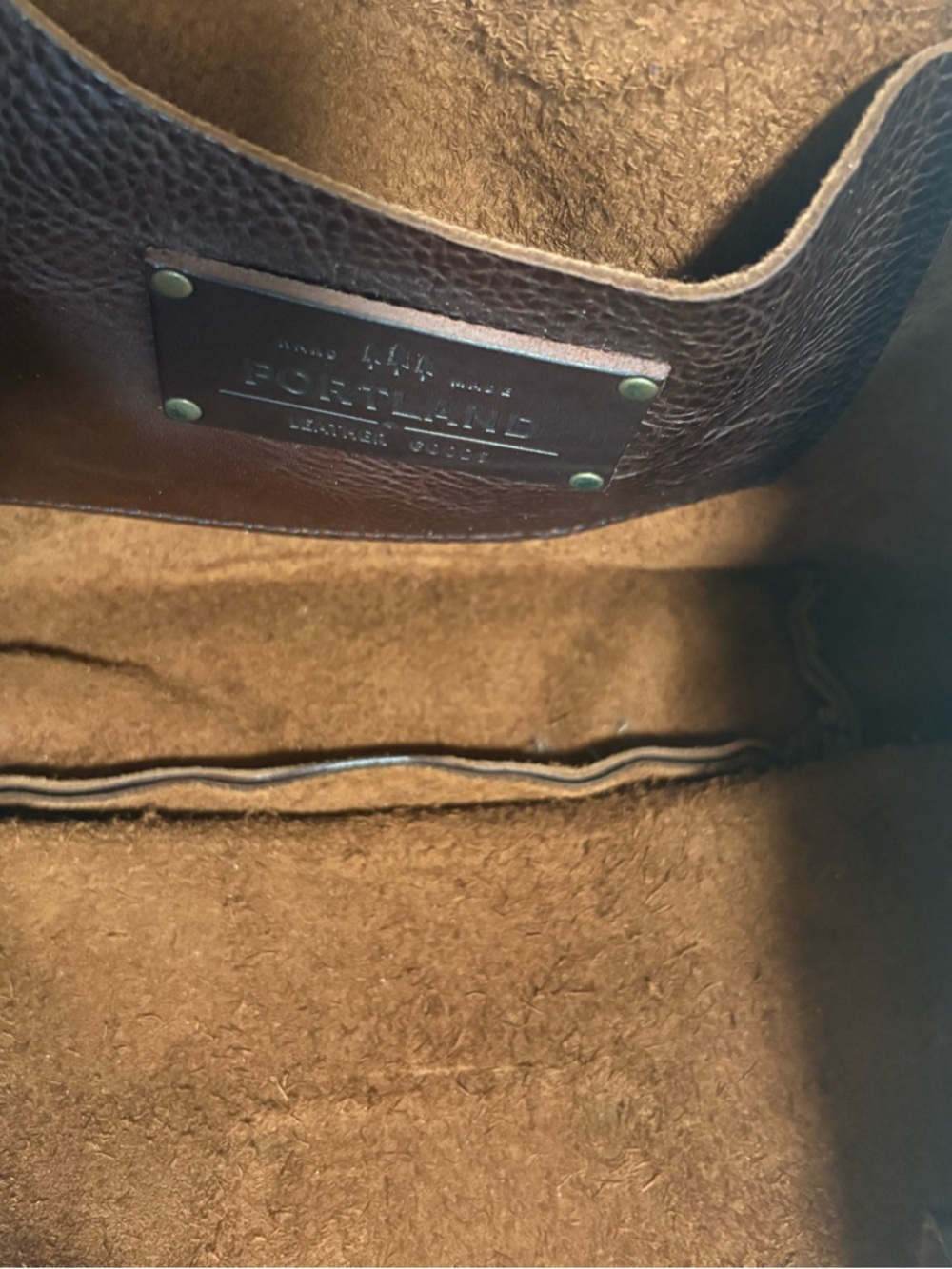 Classic Brown Leather Tote Bag with Double Shoulder Straps - Picture 5 of 10